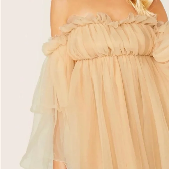 Off the shoulder ruffle mesh dress - Picture 5 of 7